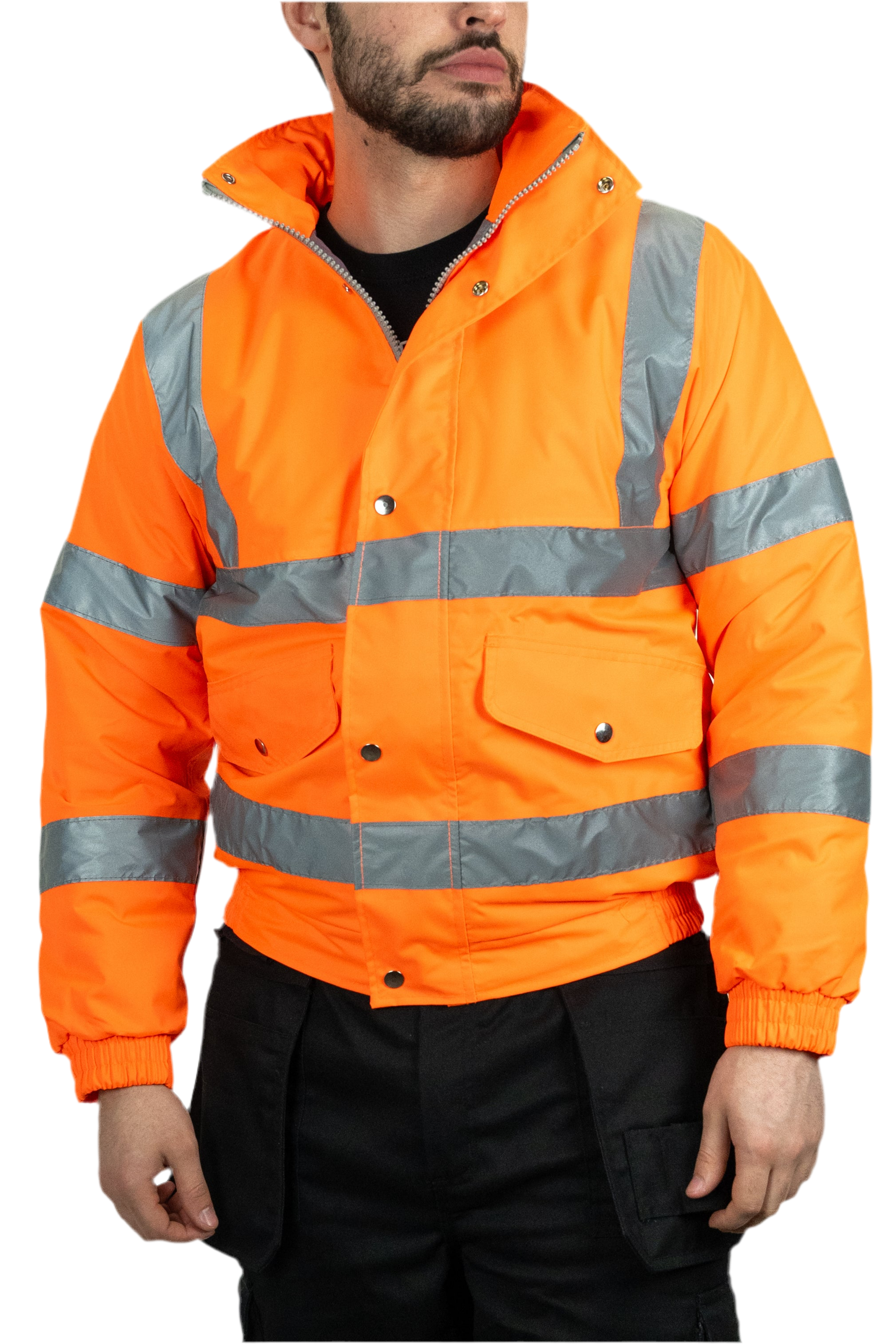 Hi-Vis Bomber Jacket (Orange).