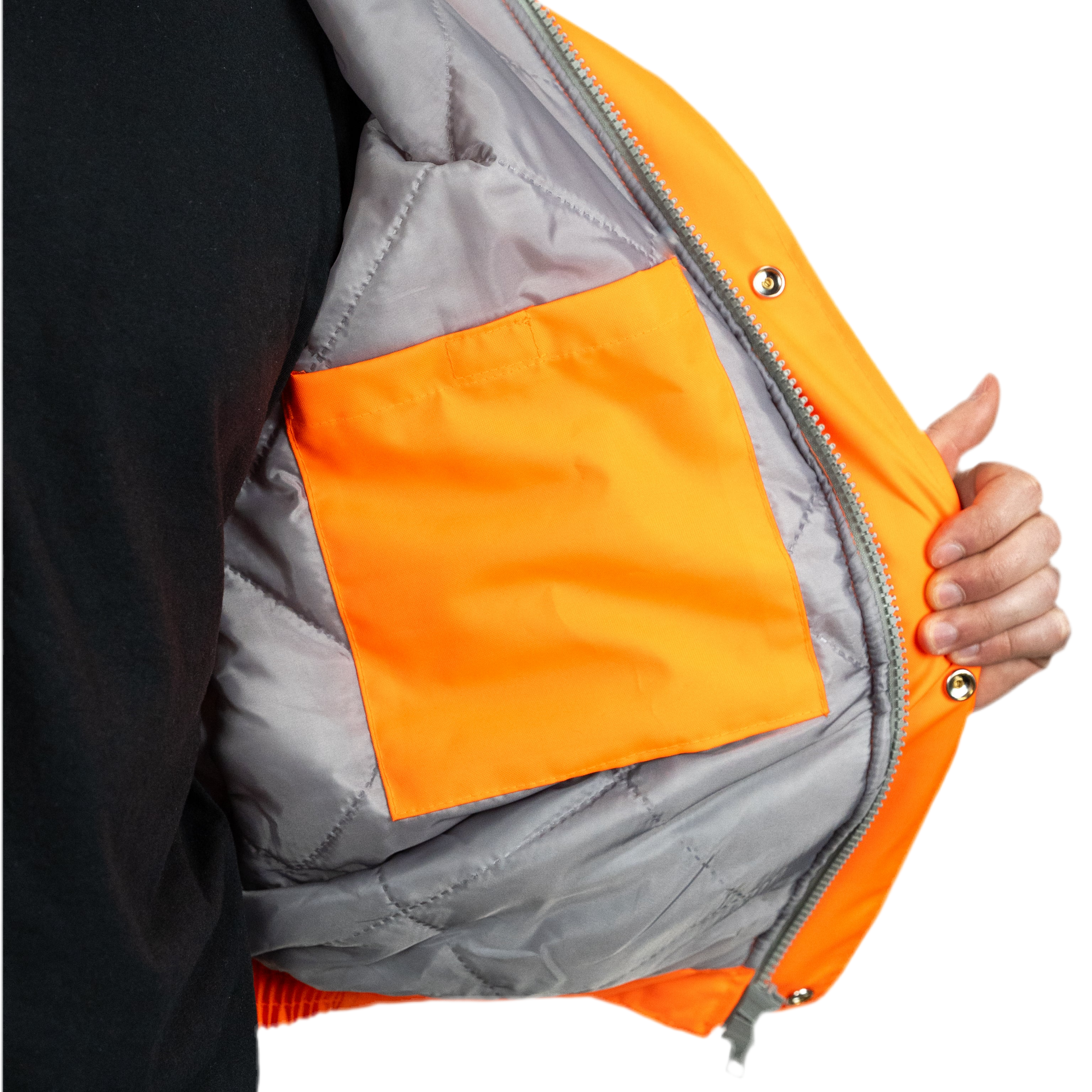 Hi-Vis Bomber Jacket (Orange).