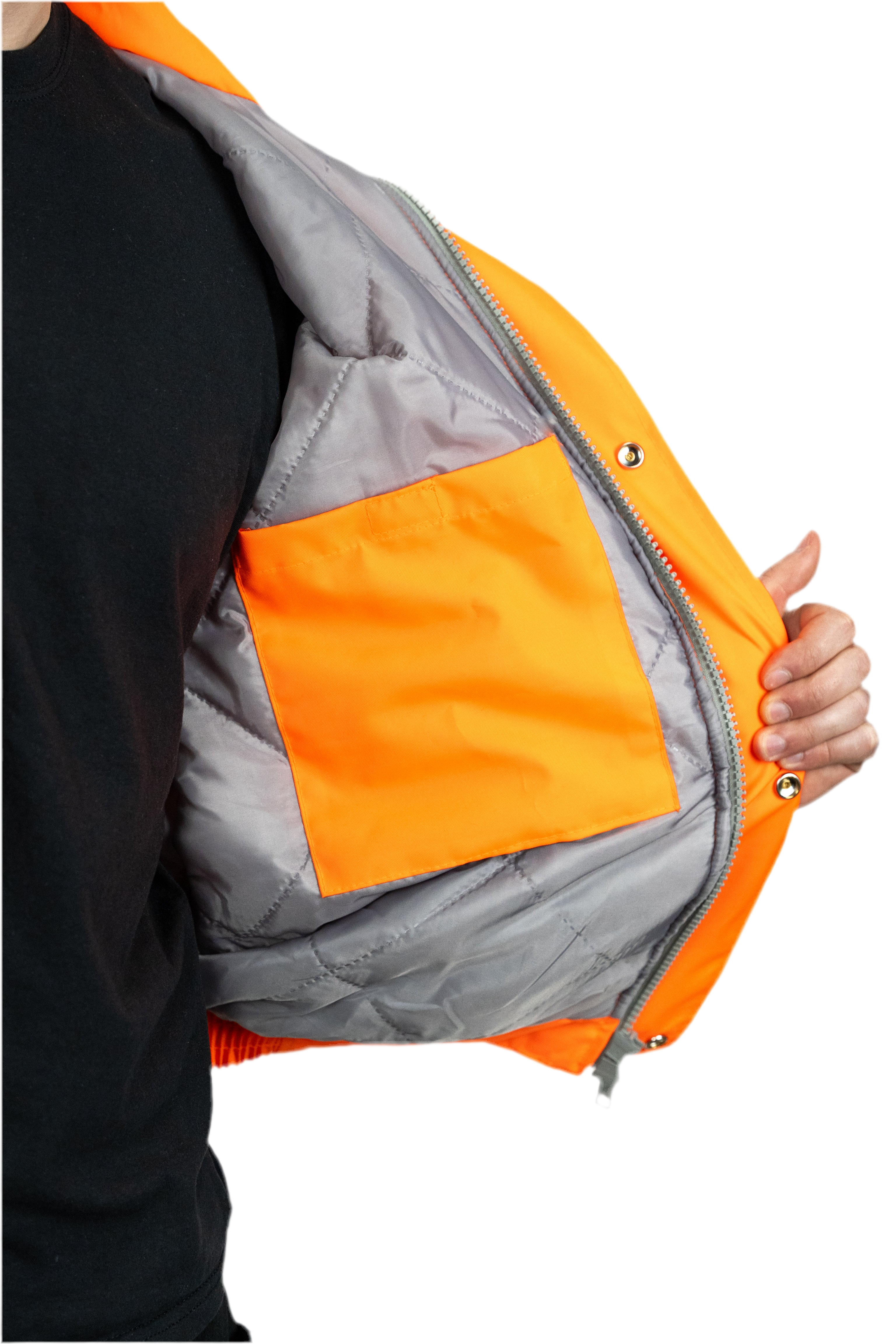 Hi-Vis Bomber Jacket (Orange).