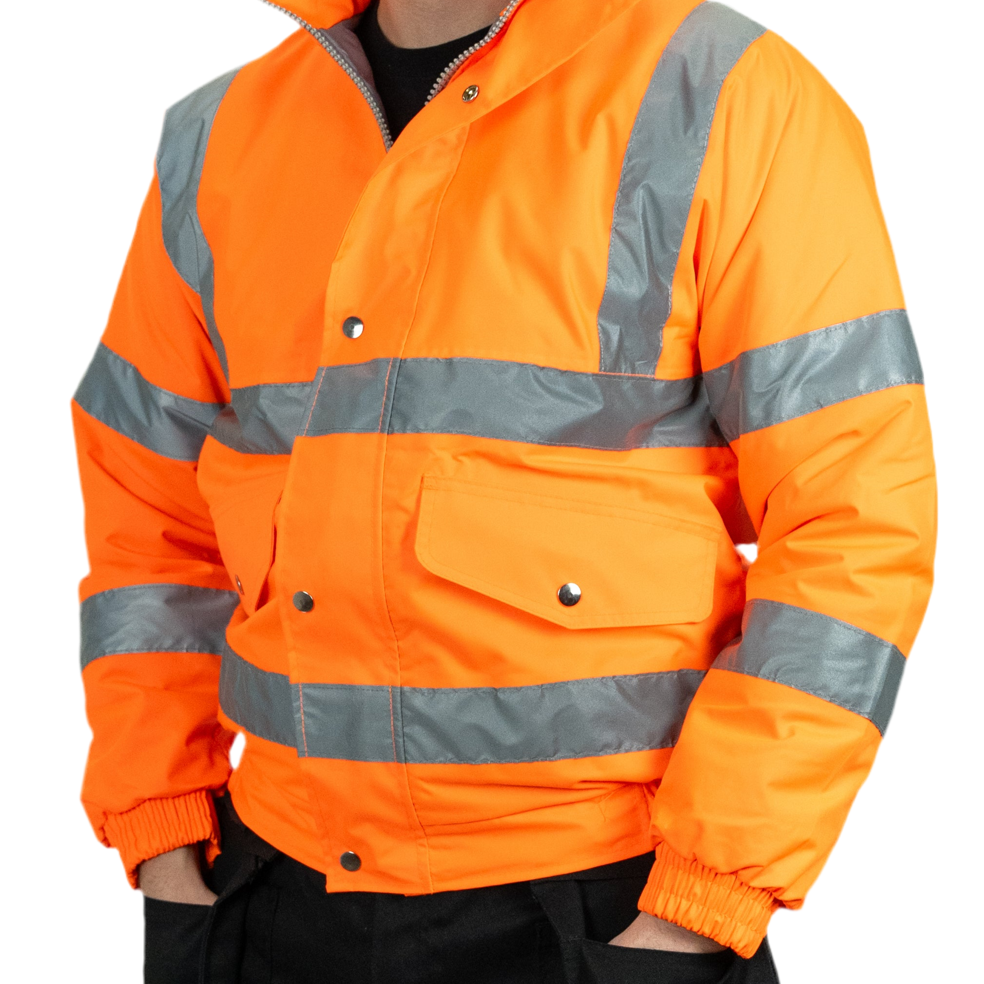 Hi-Vis Bomber Jacket (Orange).