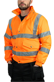 Hi-Vis Bomber Jacket (Orange).