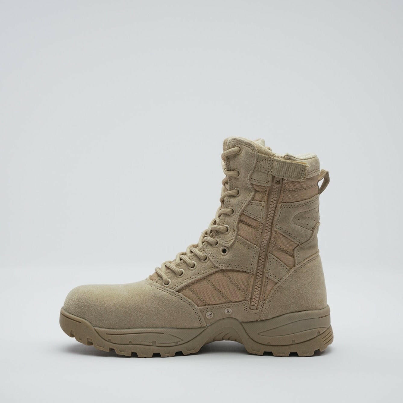 Protector 9 Desert Tan Side Zip Military Tan Boots