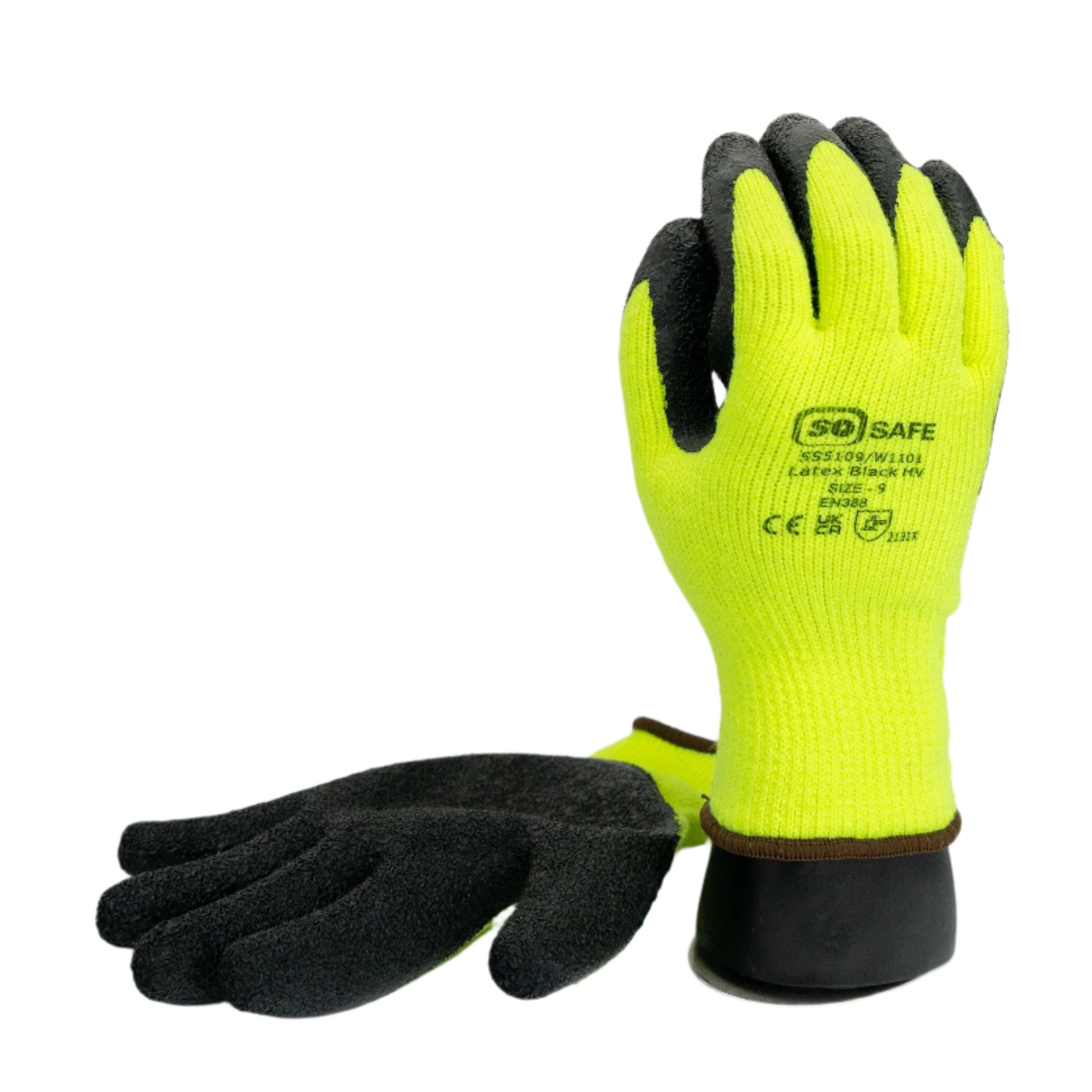 Hi-Vis Latex Gloves.