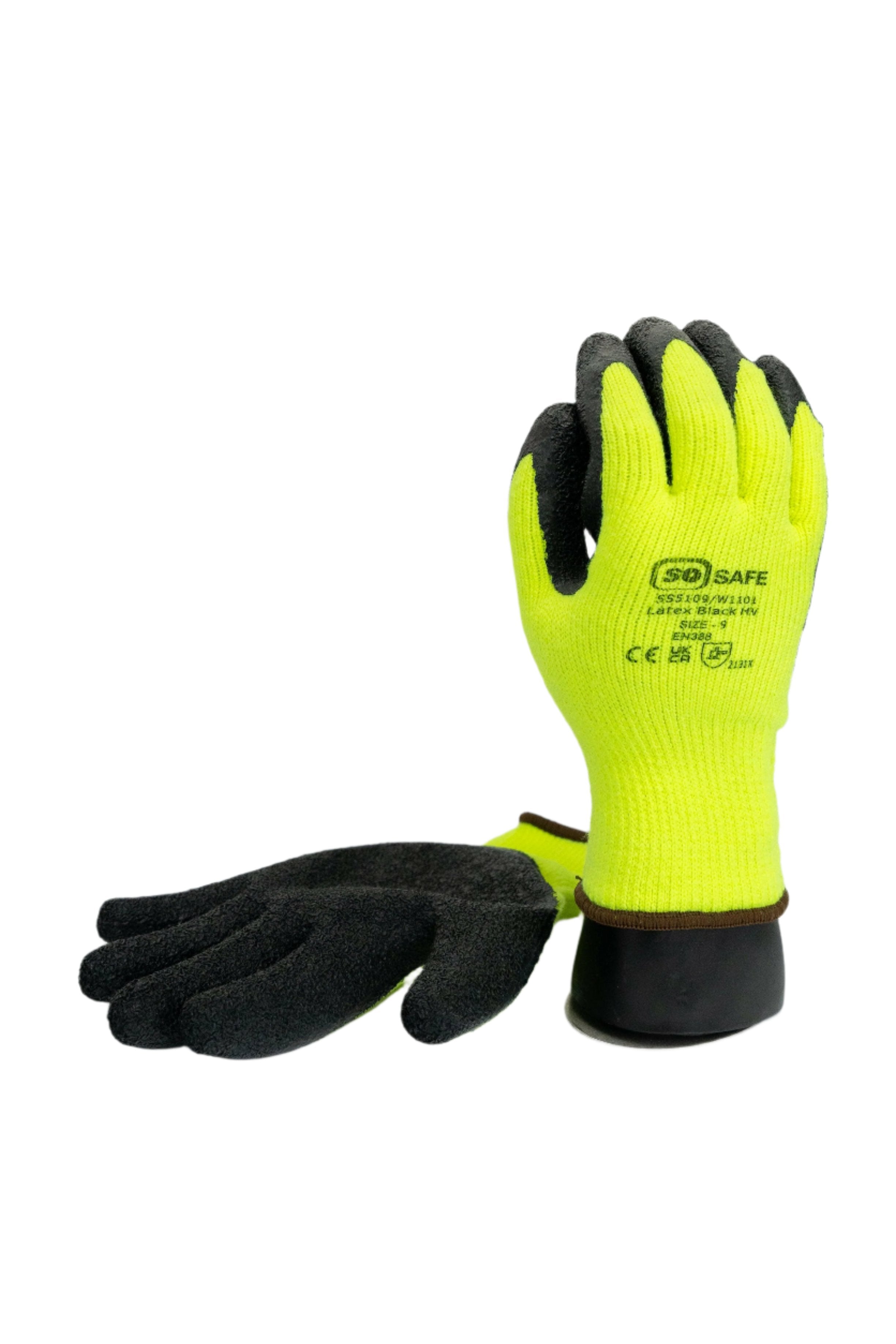 Hi-Vis Latex Gloves.